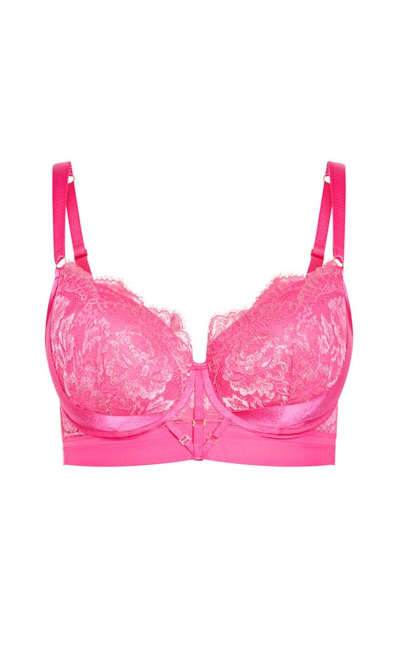Alexis Contour Longline Bra - hot pink, PINK, alternate image number null