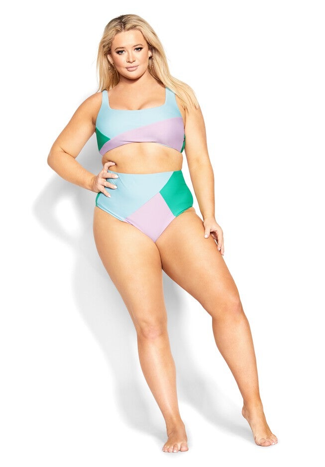Lulu Underwire Splice Bikini Top - aqua, PURPLE, on-hover image number null