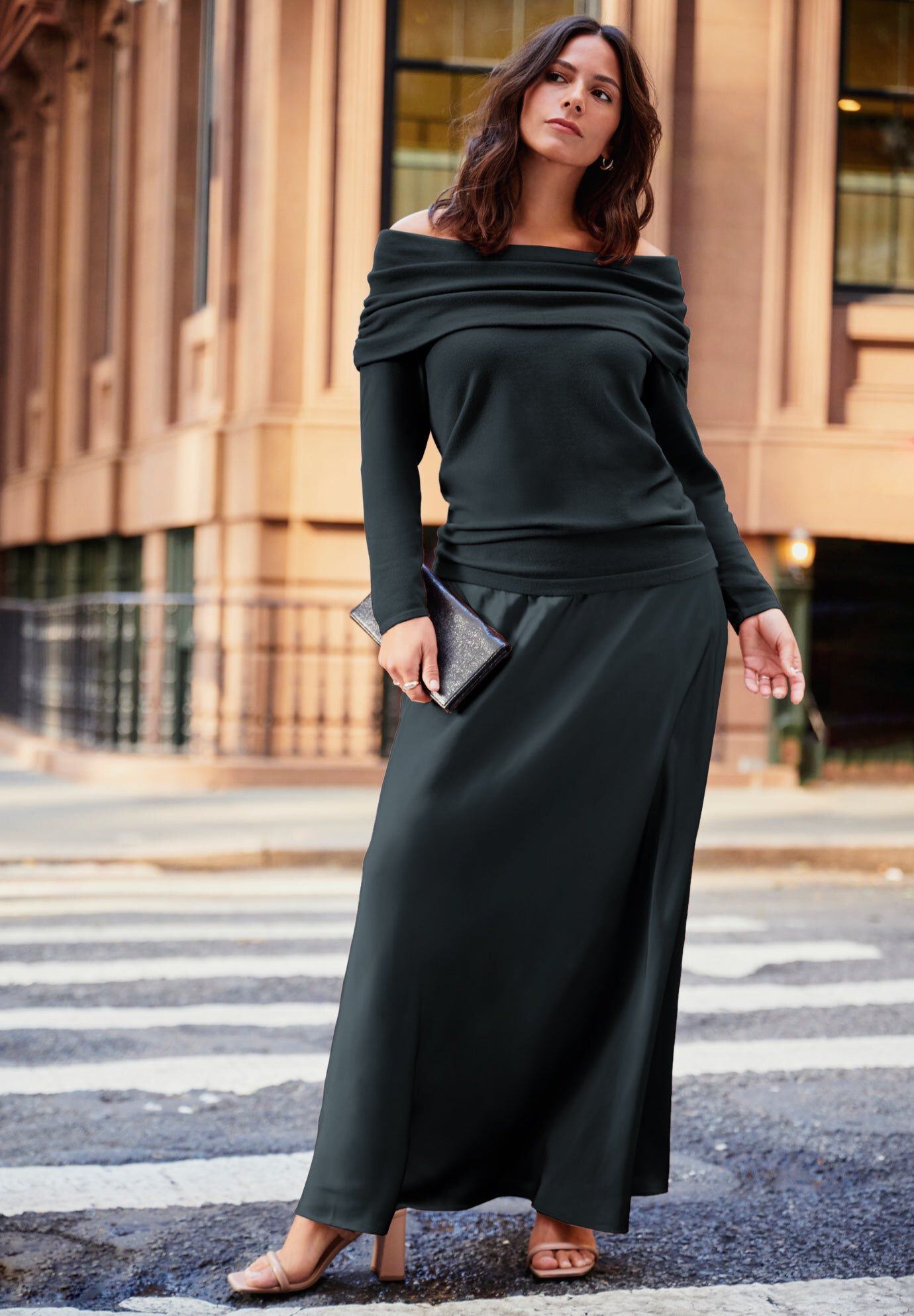 Maxi Slip Skirt, BLACK, hi-res image number 0