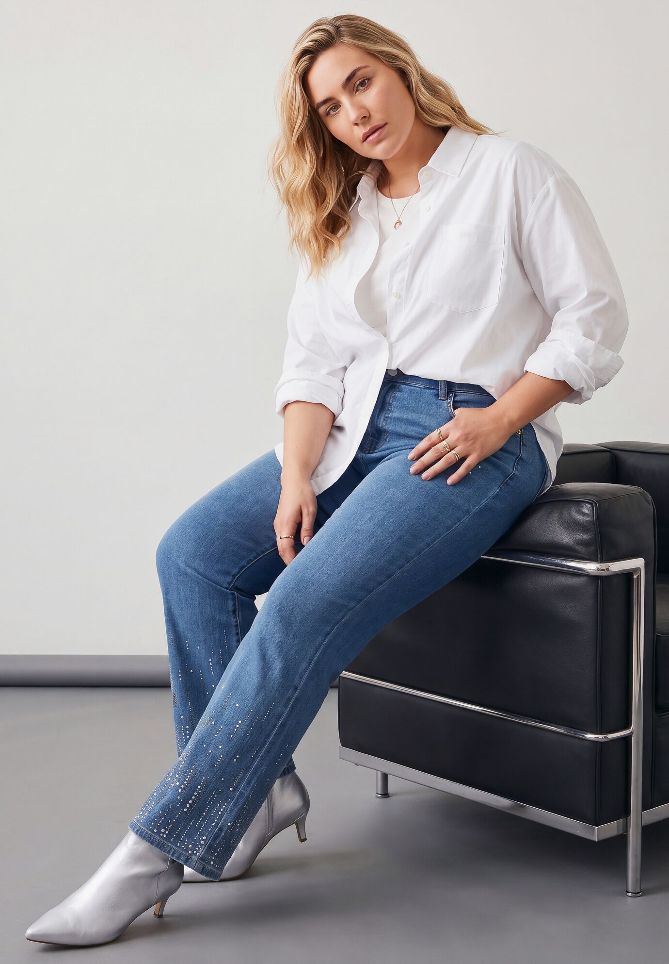 Embellished Flared Jean, MEDIUM WASH EMBELLISHMENT, on-hover image number 1