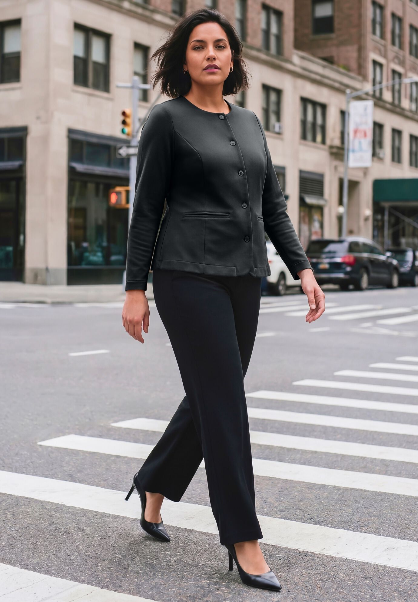 Ponte Button Blazer, BLACK, alternate image number 2