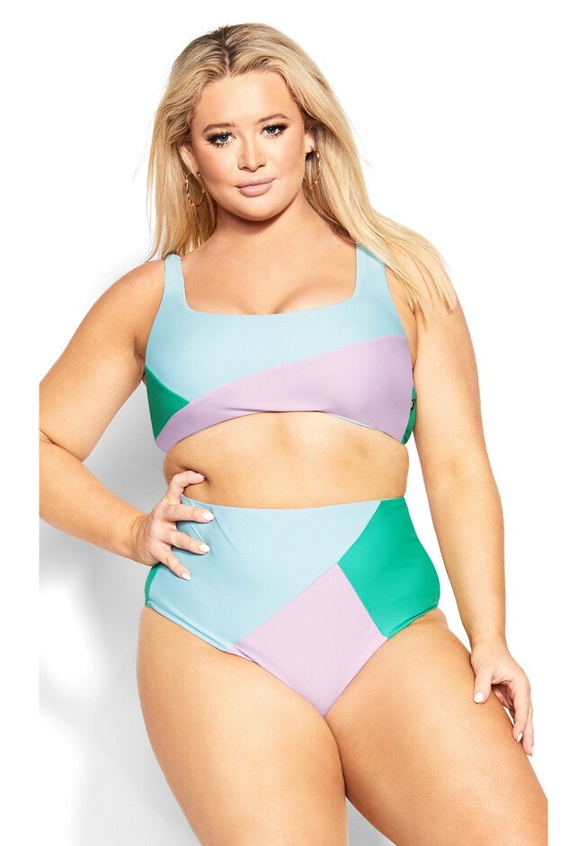 Lulu Underwire Splice Bikini Top - aqua, PURPLE, hi-res image number null
