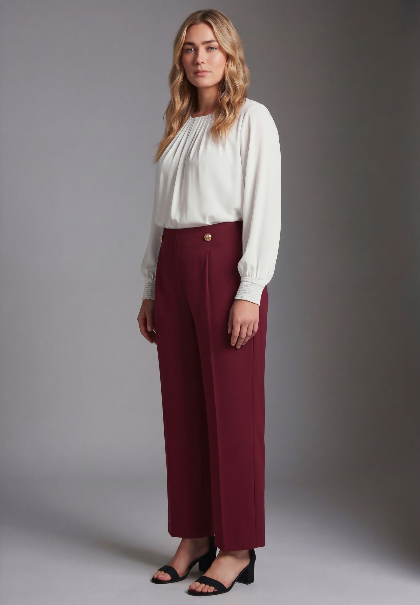 Cool Hand Wide Leg Trouser, RICH BURGUNDY, alternate image number 4