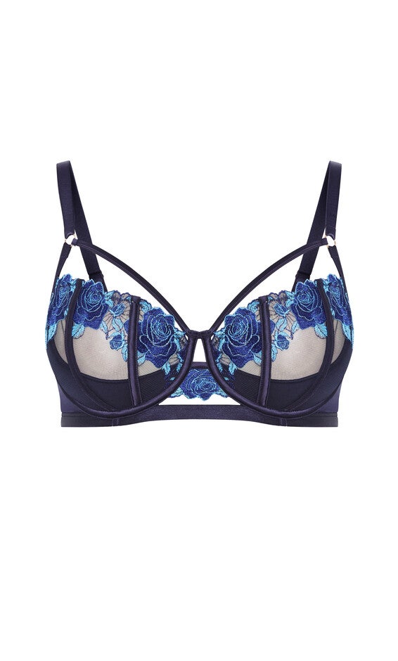 Serena Demi Underwire Bra - electric blue, BLUE, alternate image number null