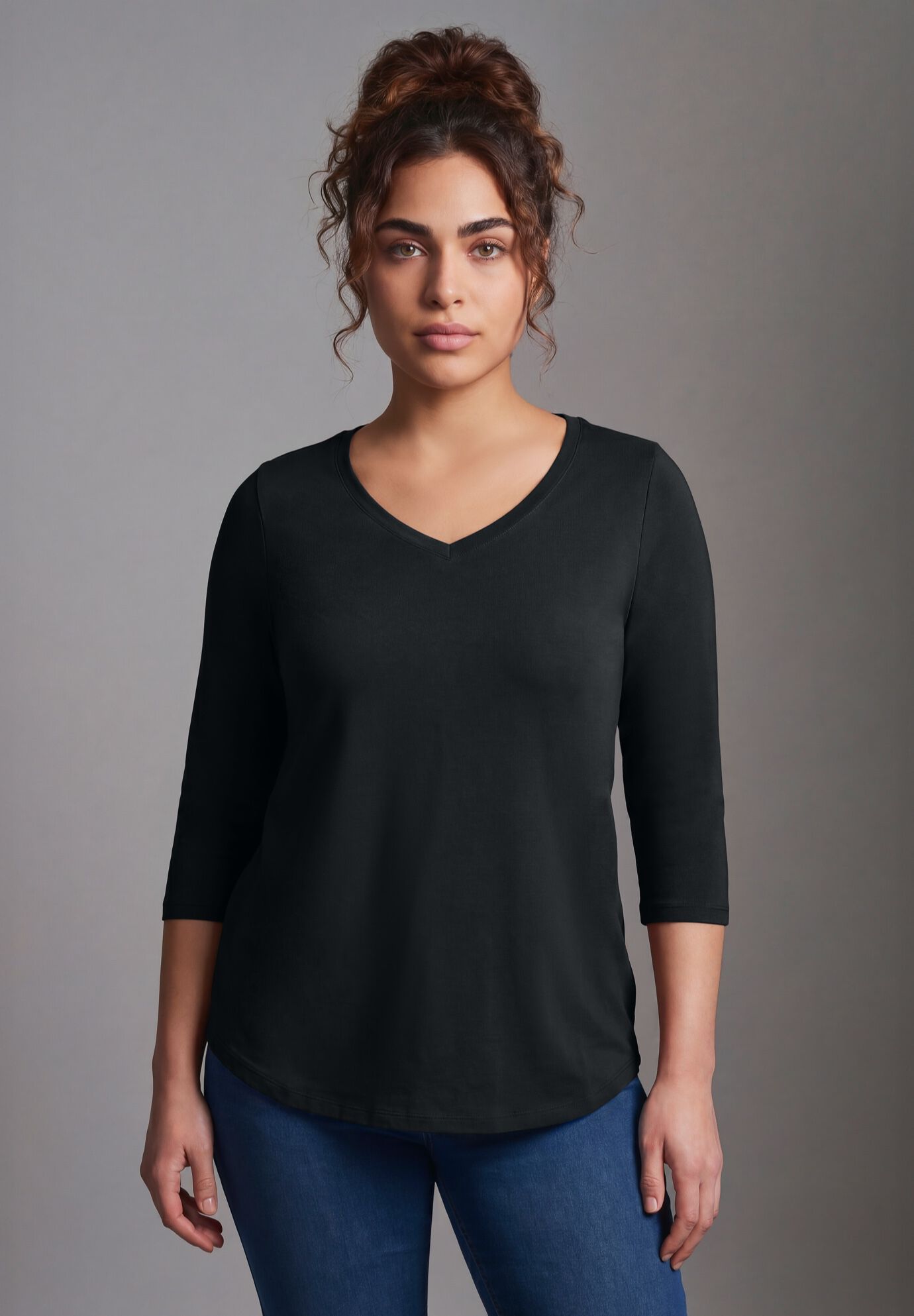 Signature 3/4 Sleeve V-Neck Tee