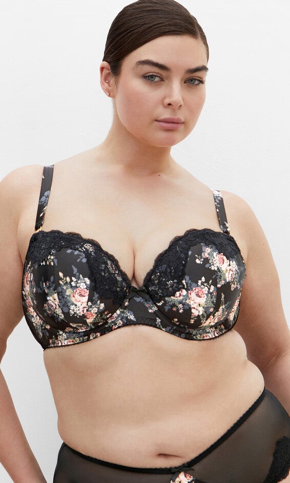 Romy Print Uplift Bra - black, BLACK, hi-res image number null