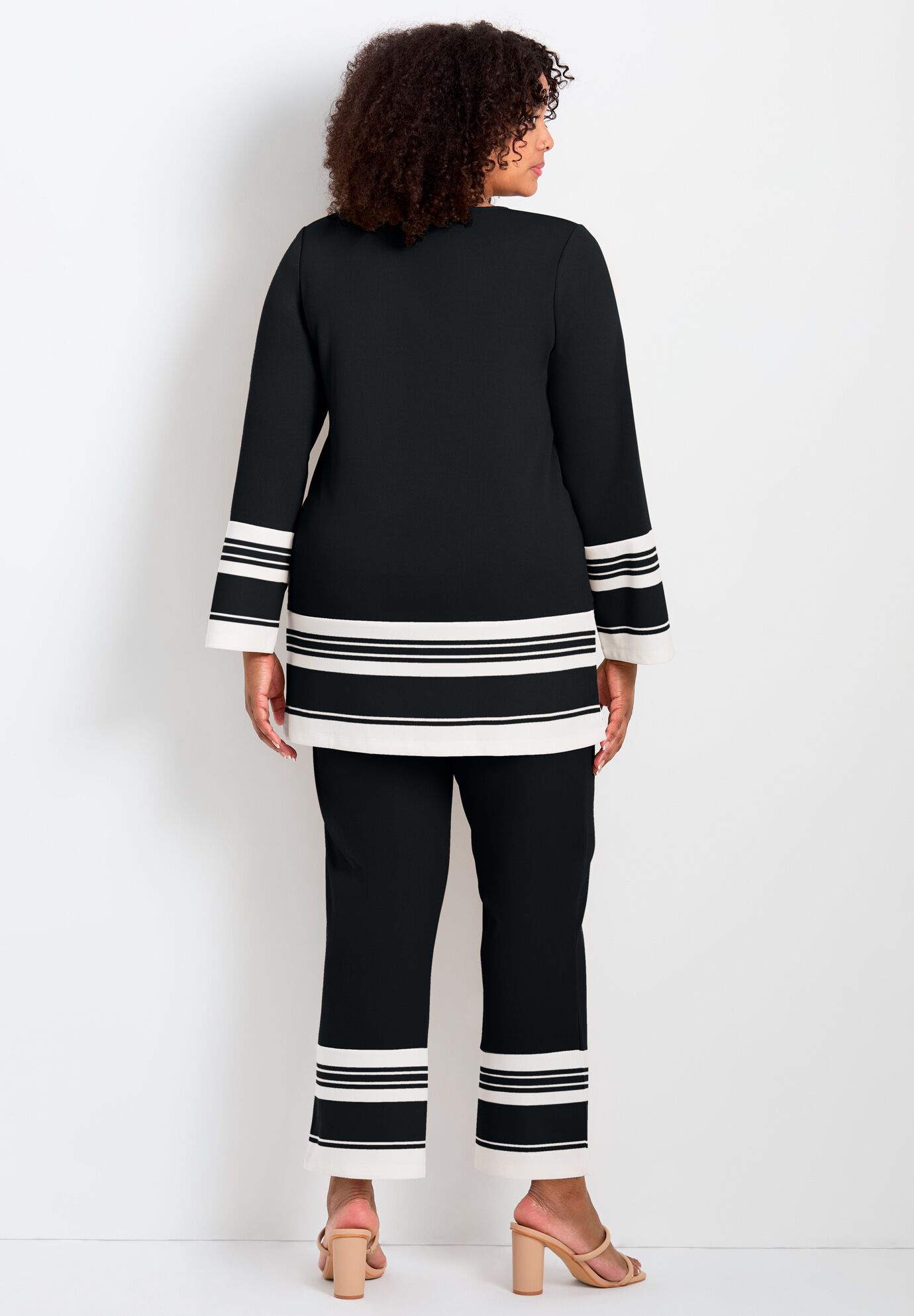 Border Stripe Tunic, BLACK STRIPE, alternate image number 2