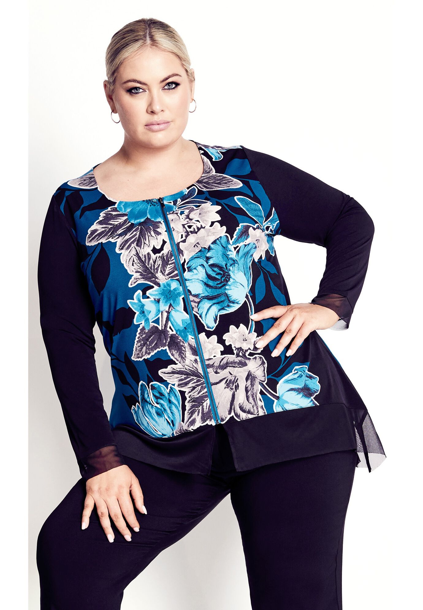Chelsea Zip Front Top, EMERALD, alternate image number 5