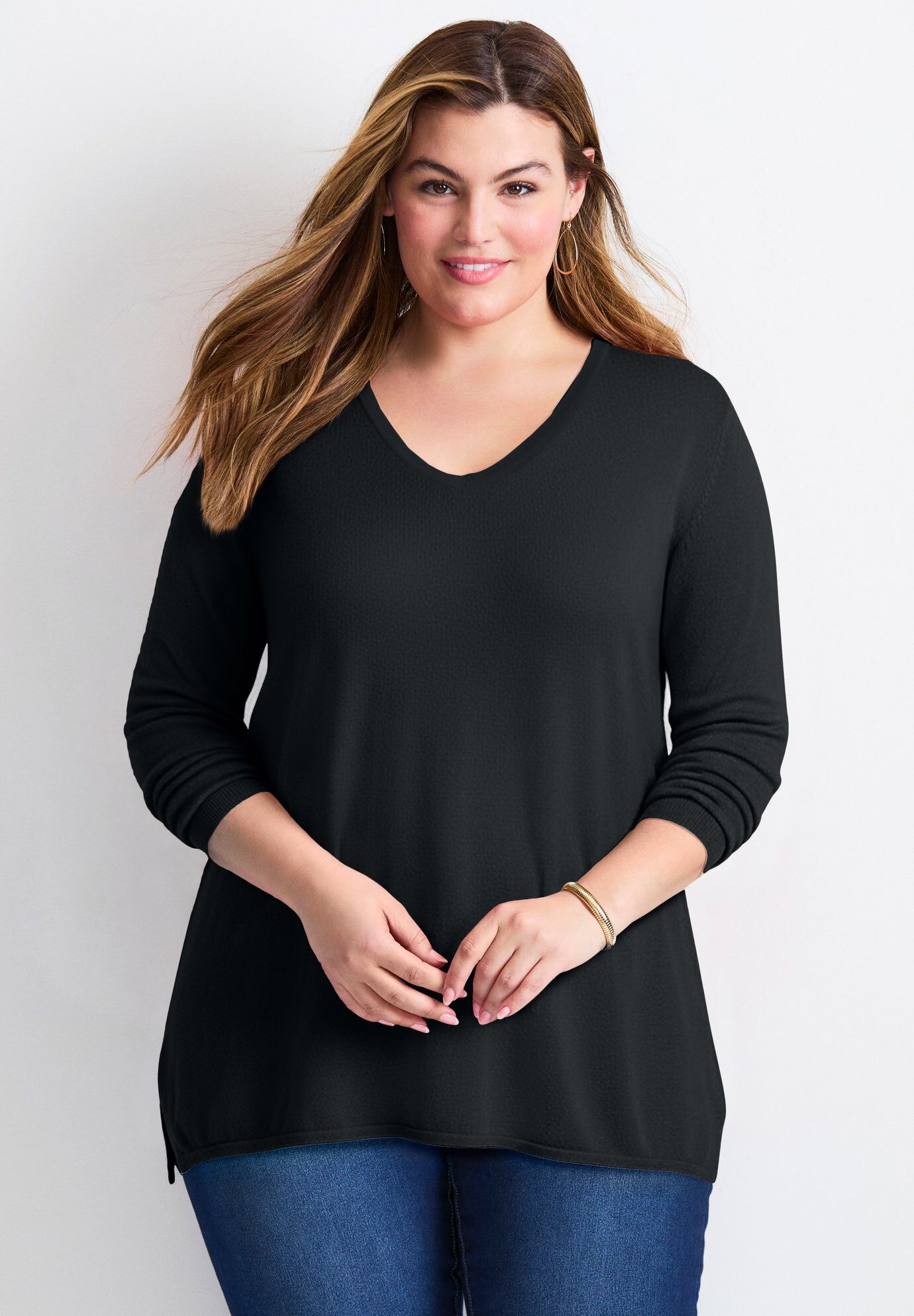 V-Neck Tunic Sweater
