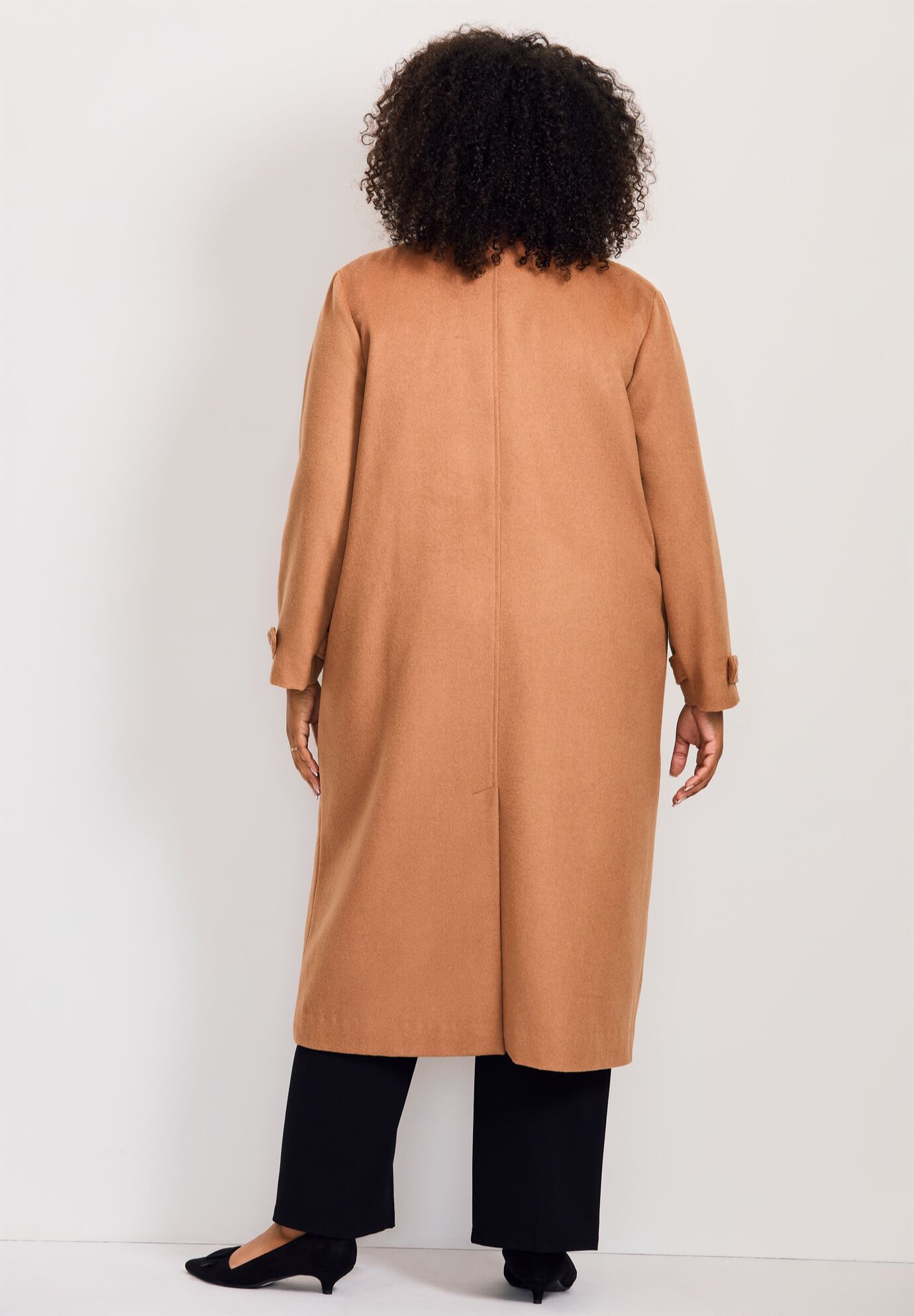Funnel Neck Long Coat, SOFT CAMEL, alternate image number 2
