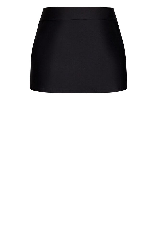 Flare Knit Swim Skirt, BLACK, alternate image number 2