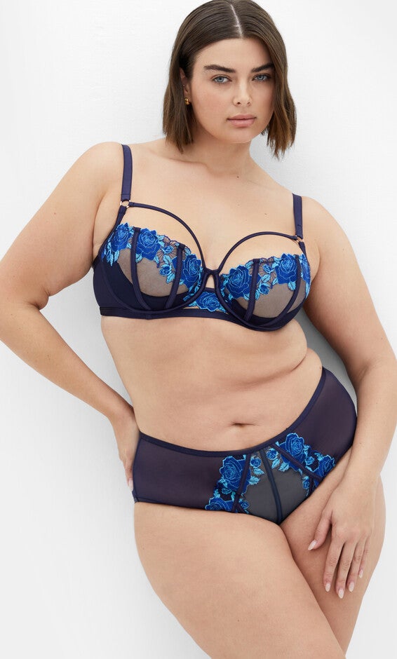 Serena Demi Underwire Bra - electric blue, BLUE, hi-res image number null