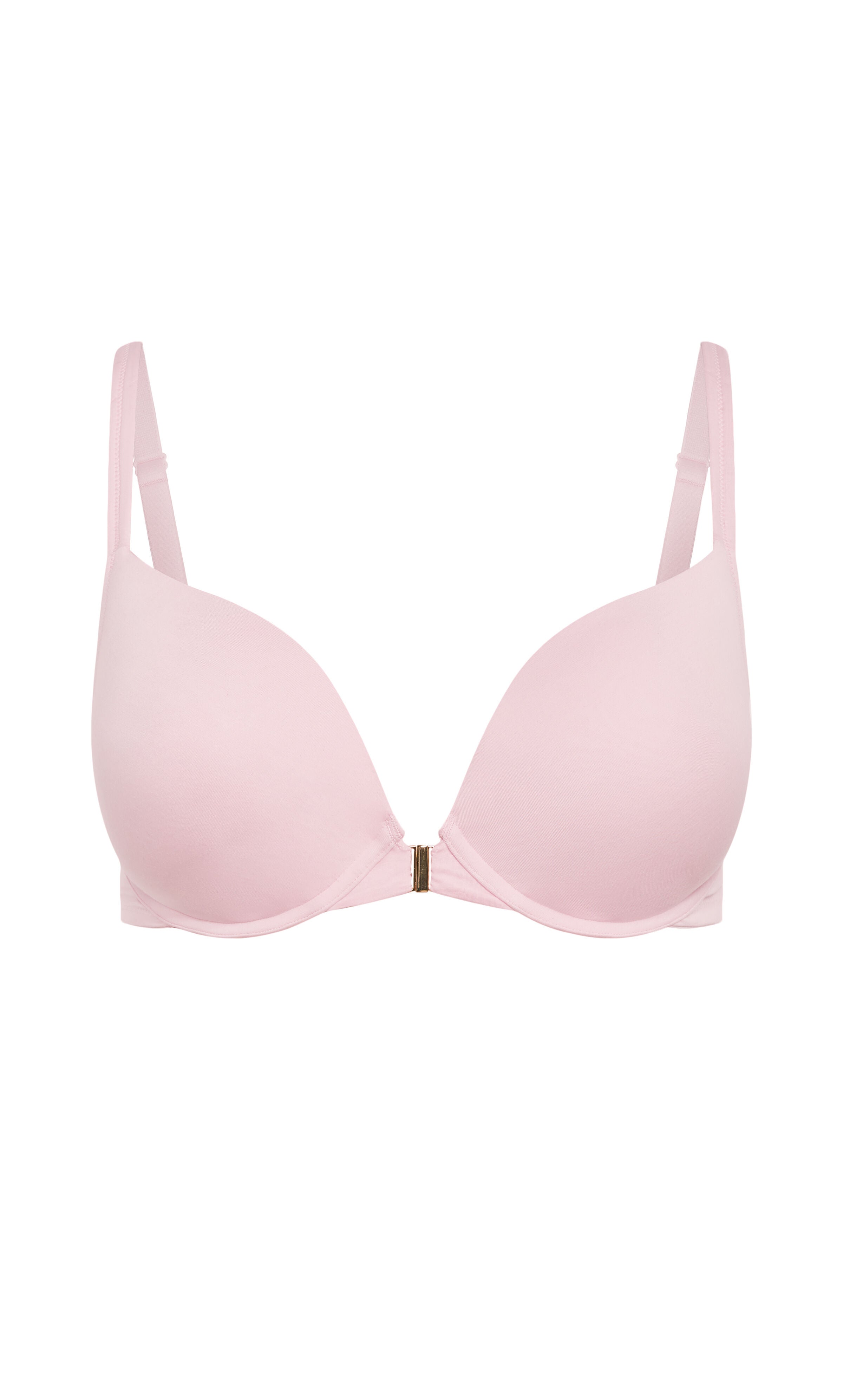 Smooth & Chic Front Close Cotton Push Up Bra - pink icing, PINK, alternate image number 1