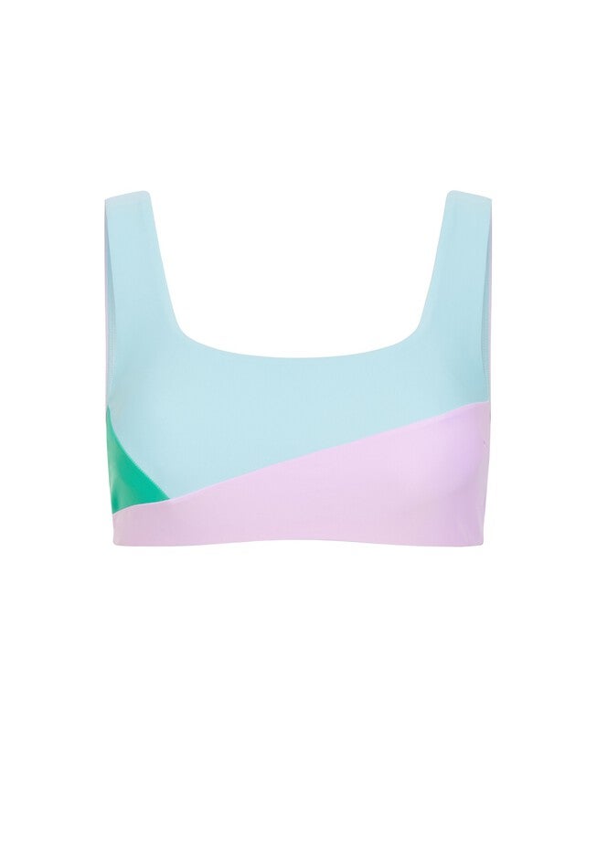 Lulu Underwire Splice Bikini Top - aqua, PURPLE, alternate image number null