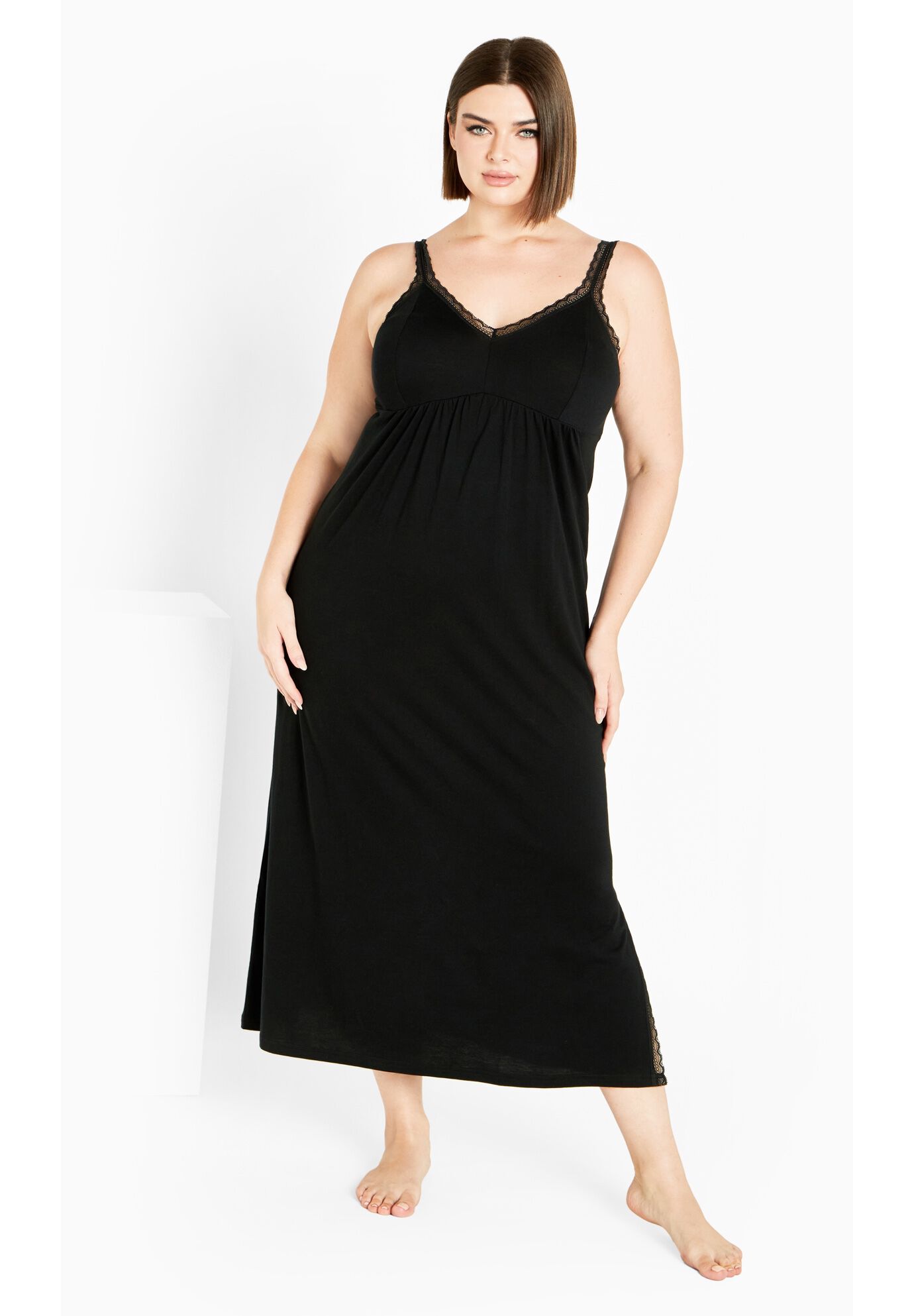 Lace Trim Sleep Maxi Dress Jessica London