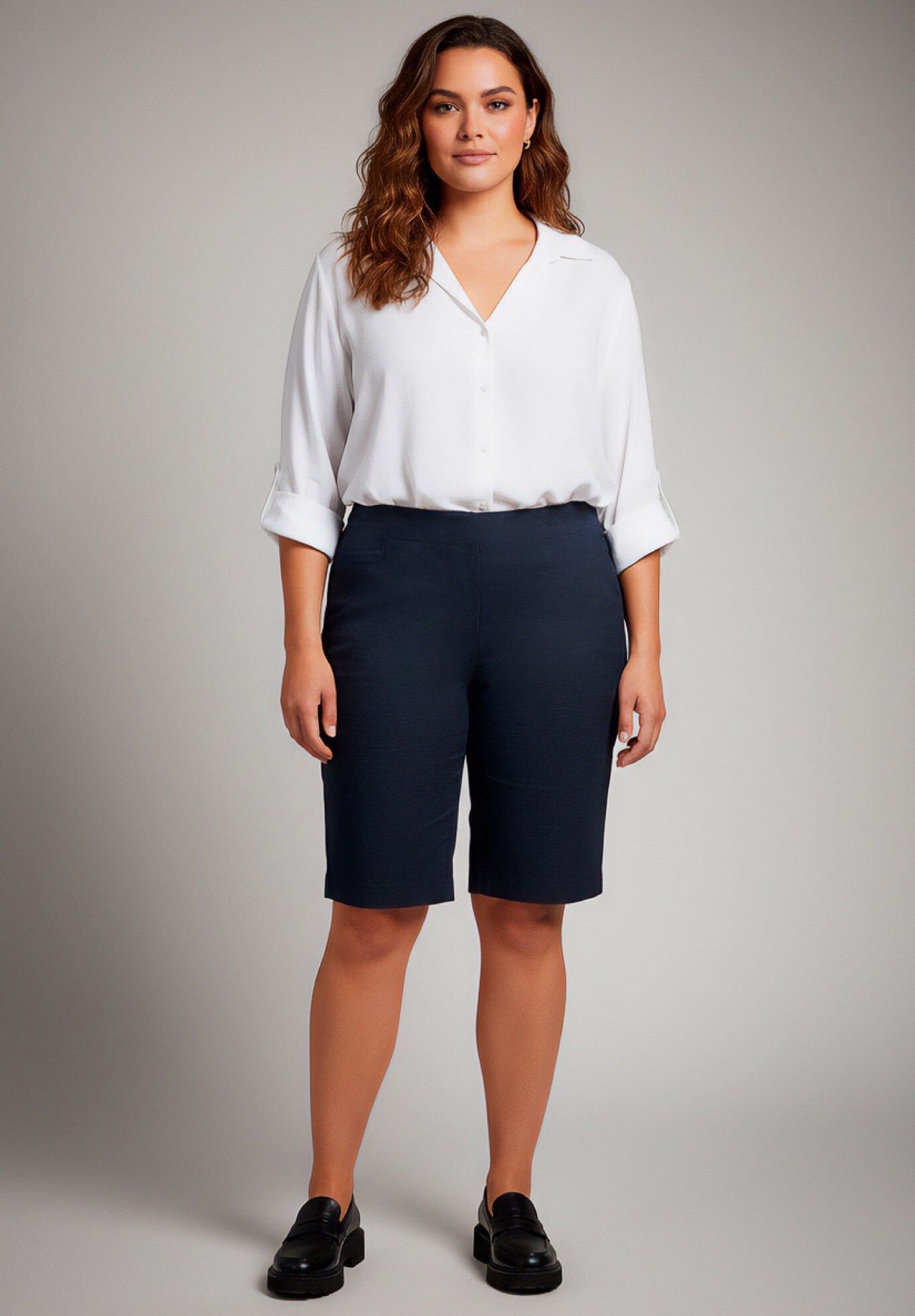 Super Stretch Pull-On Short, NAVY, hi-res image number 0