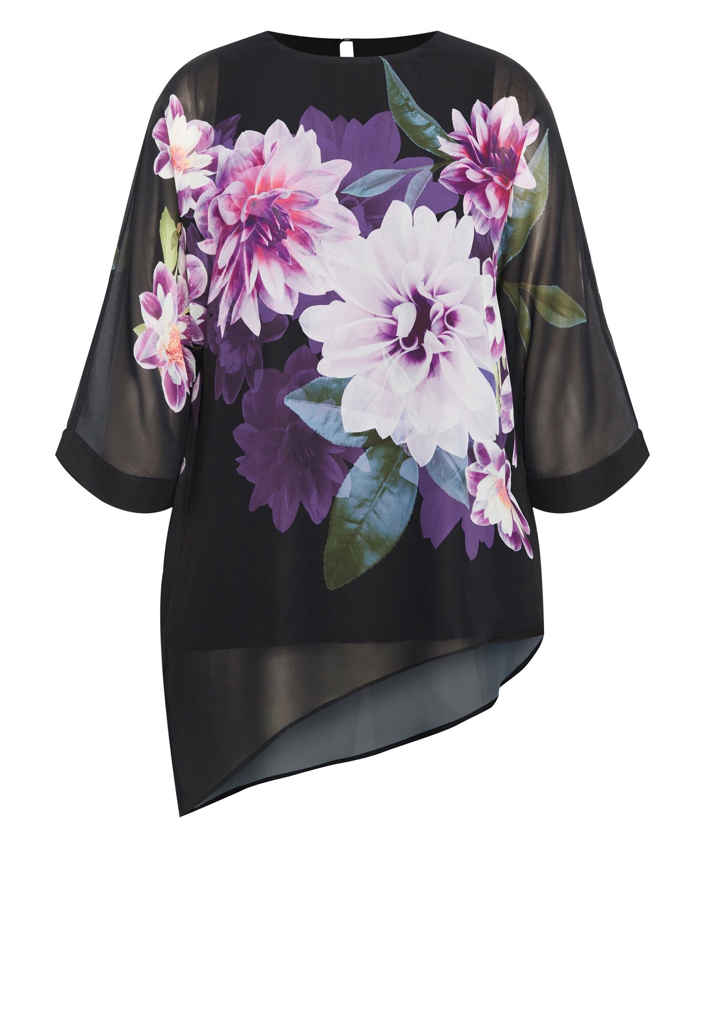 Violetta Top, VIOLET FLORAL, alternate image number 2