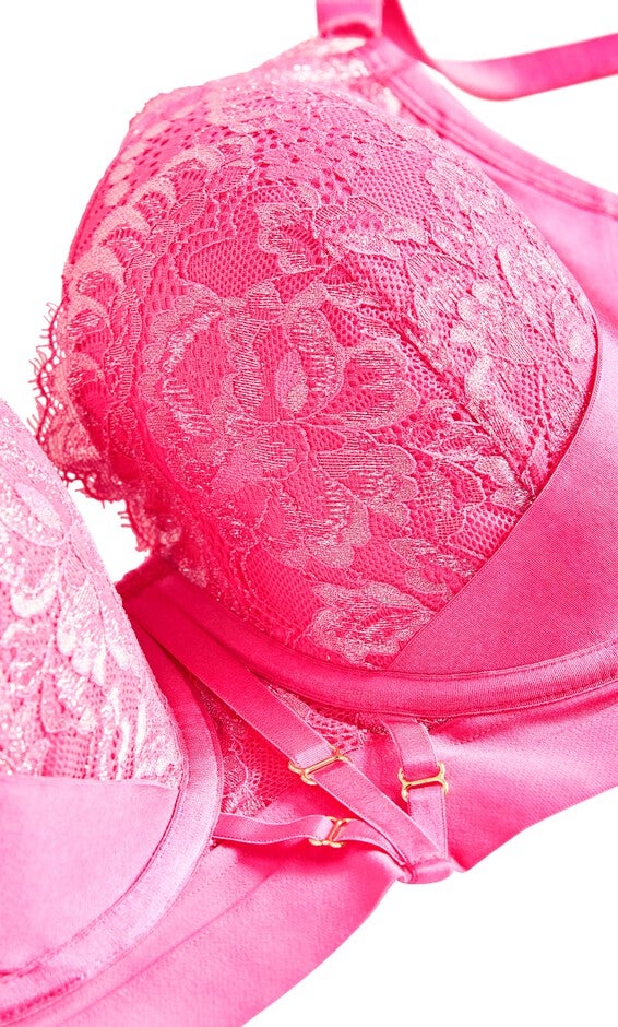 Alexis Contour Longline Bra - hot pink, PINK, alternate image number null
