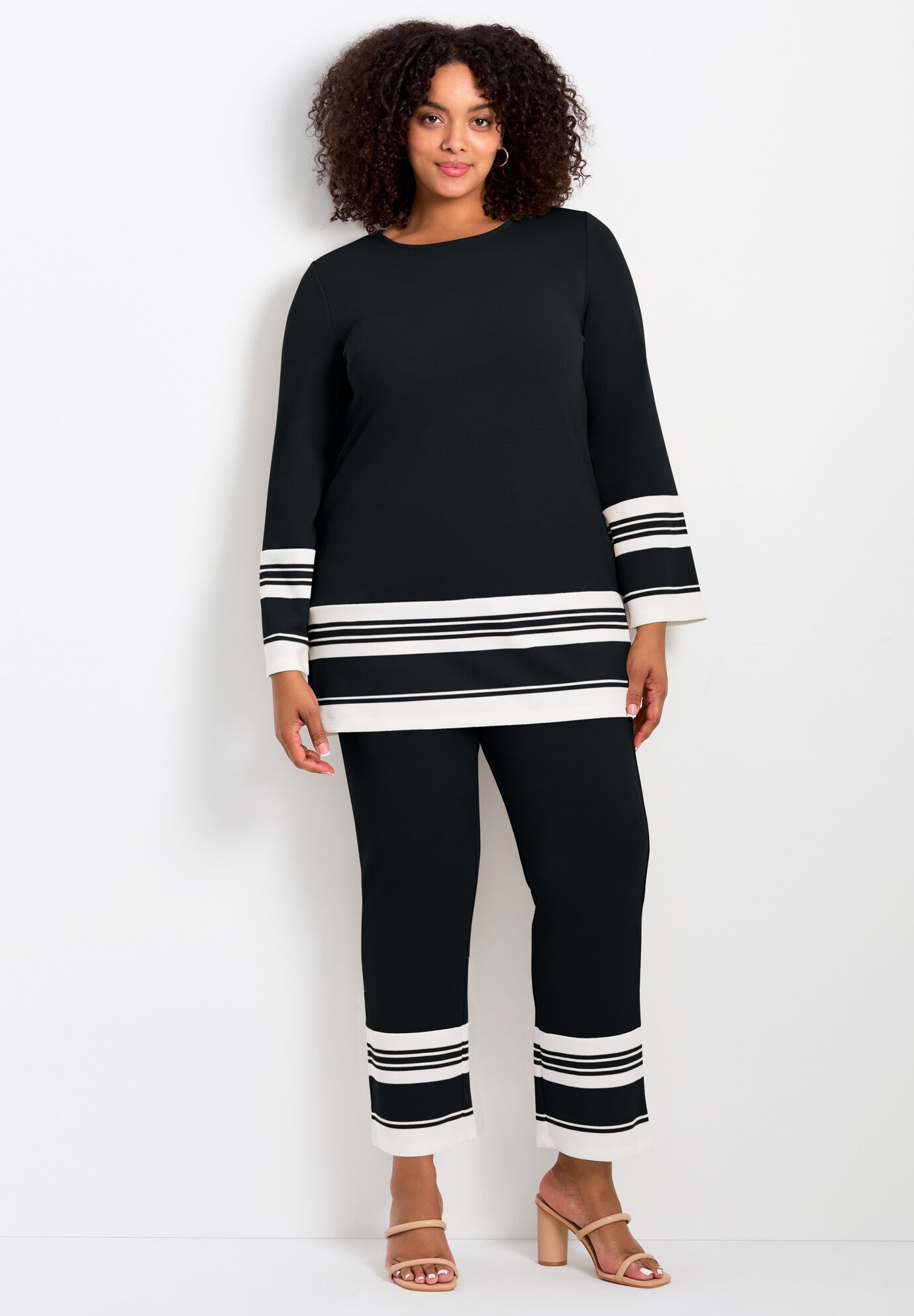 Border Stripe Tunic, BLACK STRIPE, on-hover image number 1