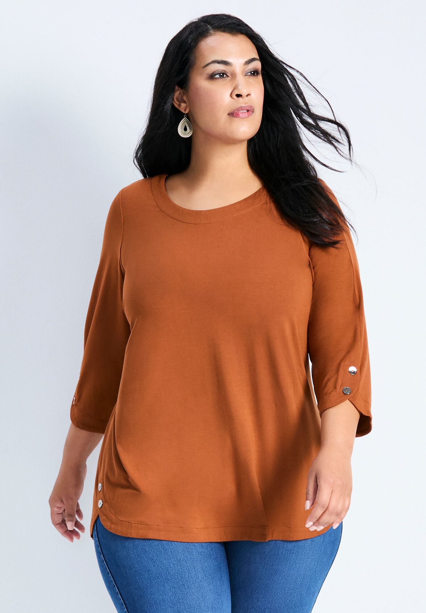 Sabrina Button Detail Top