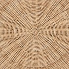 Center hub of woven rattan coffee table top texture close-up