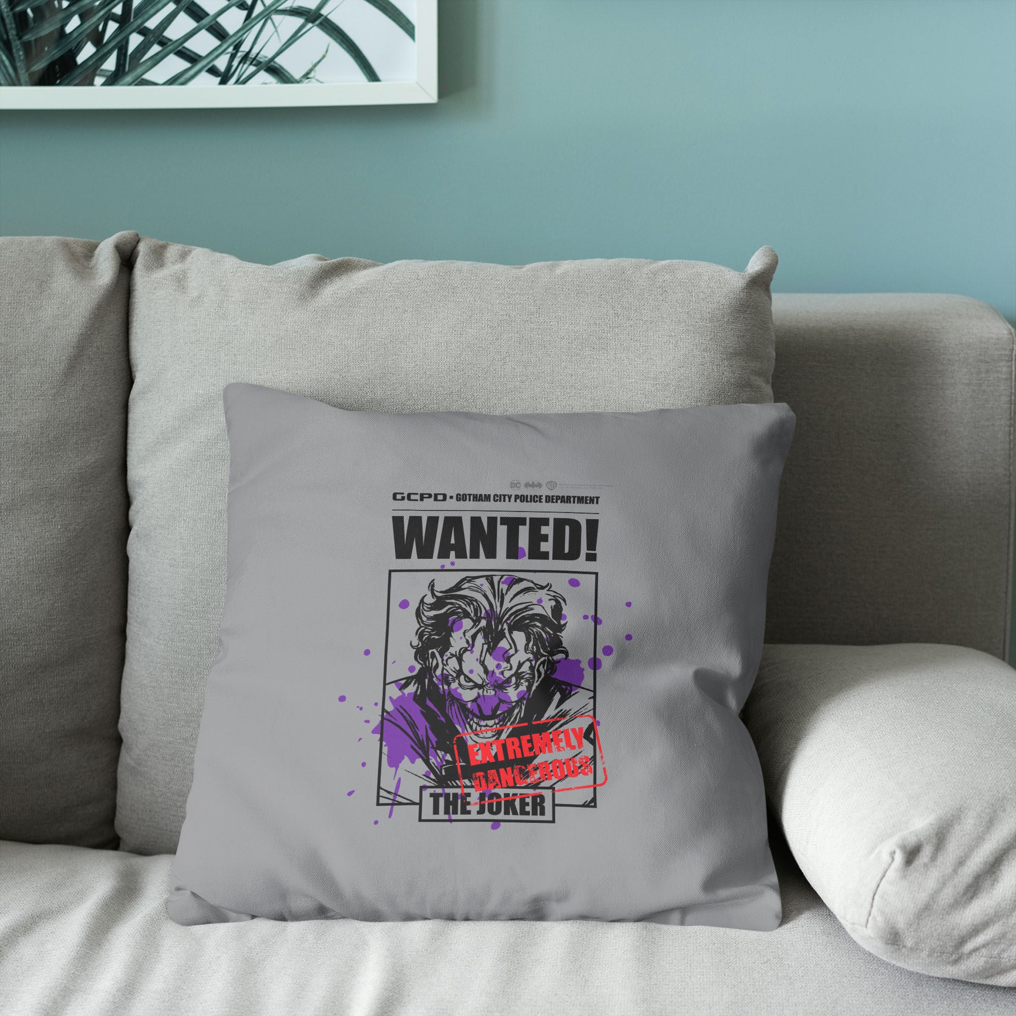 Warner Bros. DC Extremely Dangerous Throw Pillow 18X18 Inches, GRAY, alternate image number 3