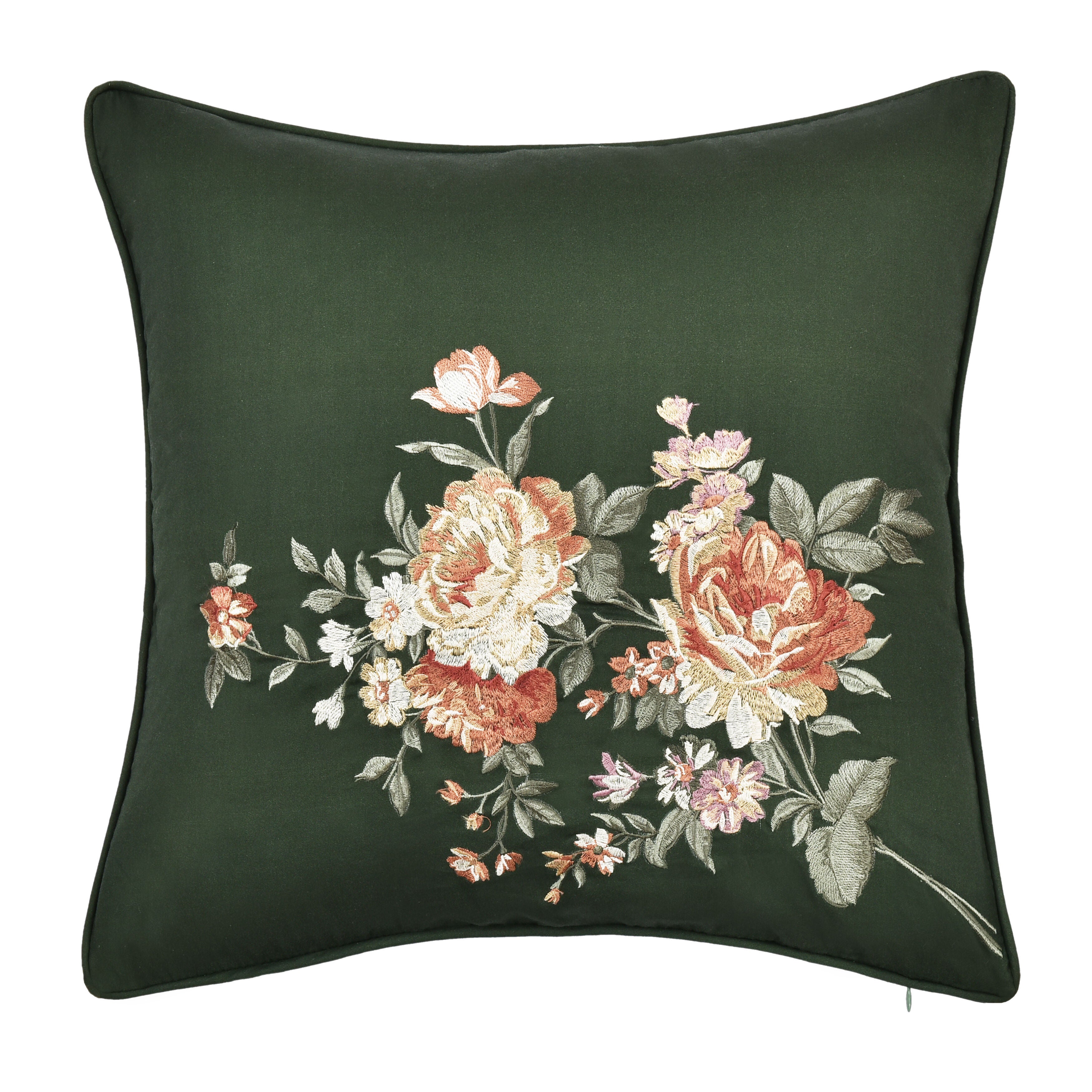 BRITTANY 18 inches SQUARE DECORATIVE THROW PILLOW, FOREST, hi-res image number 0