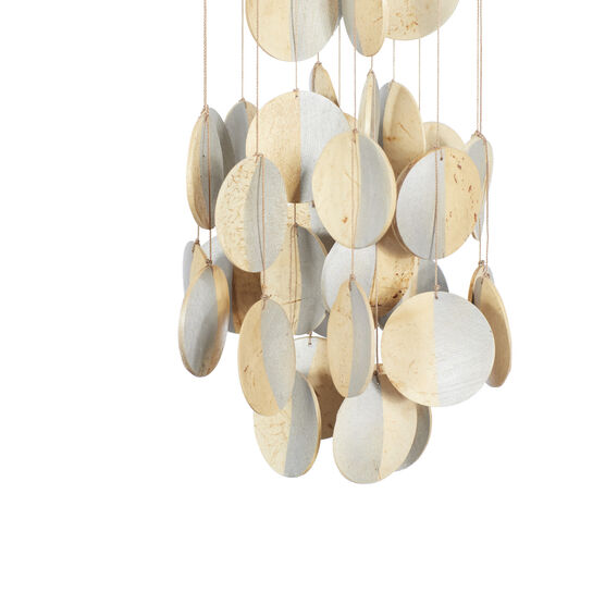 Silver Coconut Shell Coastal Wind Chime, , alternate image number null