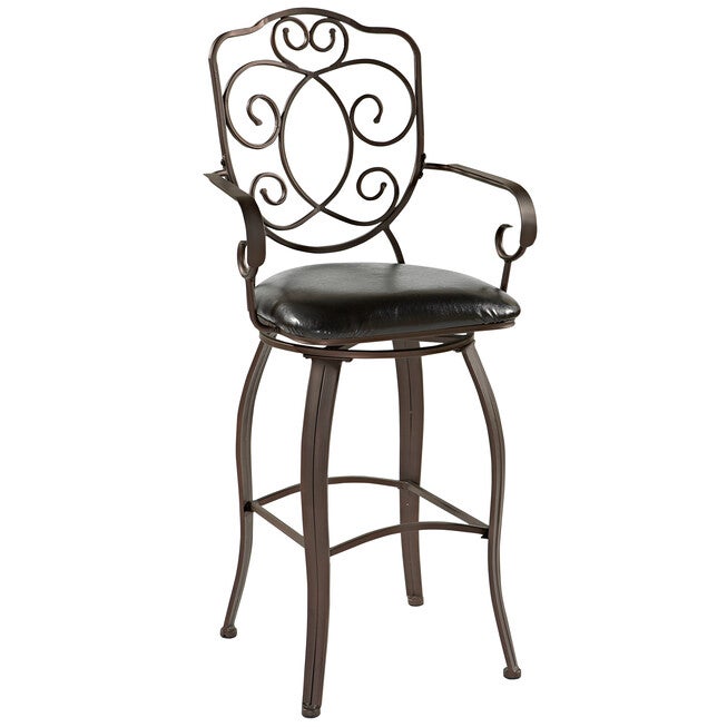 Crested Back Counter Stool, 24 inchesH, POWDER, hi-res image number 0