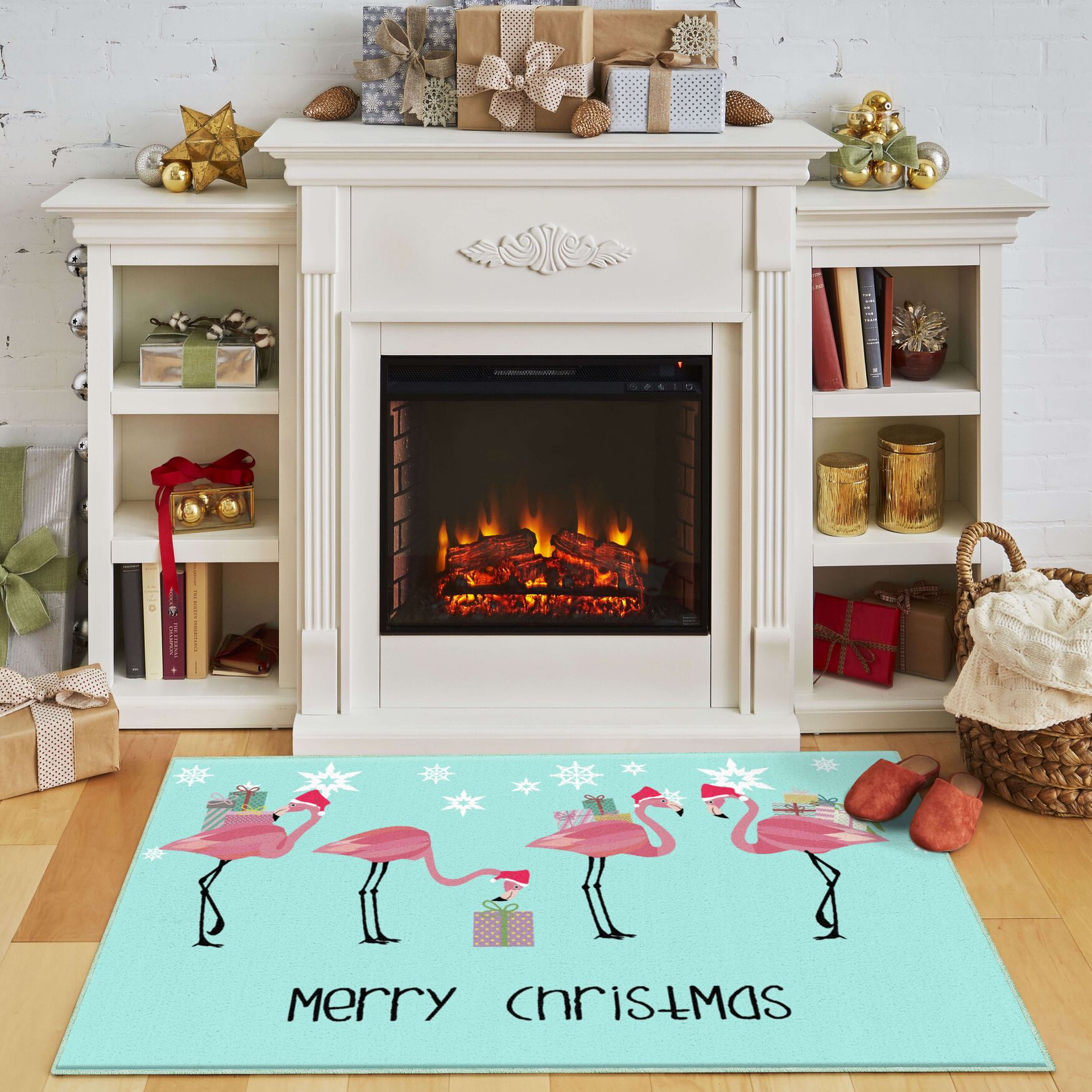 Flamingo Presents Light Blue Kitchen Rug, , alternate image number 7