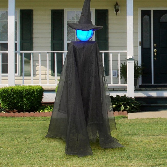 60 inches Pre-Lit 2-in-1 Hanging Witch, , alternate image number null
