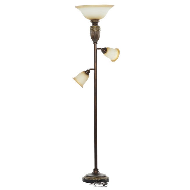 Brown Glass Coastal Floor Lamp, , on-hover image number 1