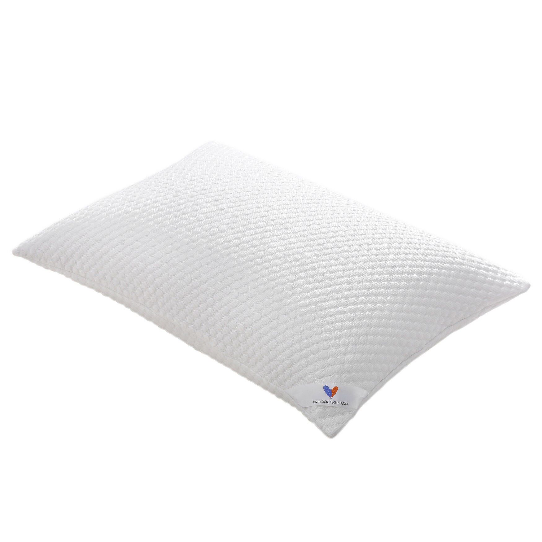 Cooling Knit Bed Pillow with Nano Feather Fill and Removable Cover, , on-hover image number 1