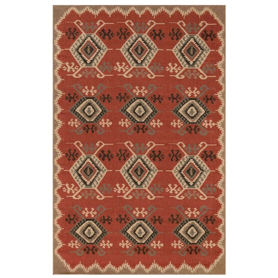 Liora Manne Riviera Kilim Indoor/Outdoor Rug, RED, hi-res image number null