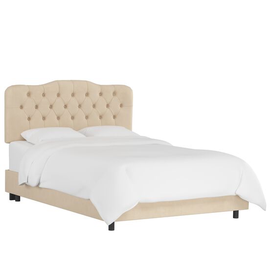 Velvet Tufted Bed, VELVET PEARL, hi-res image number null