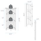 4-Shelf Corner Folding Bookcase-White, , alternate image number null