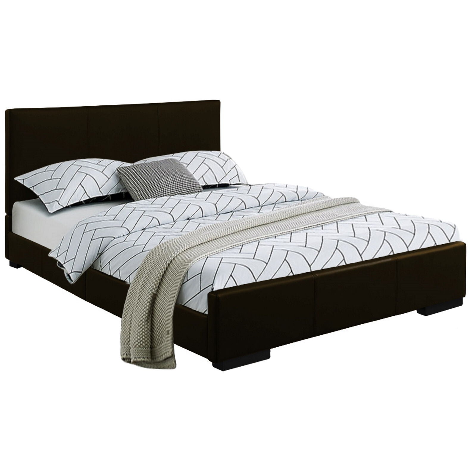 Abbey Platform Bed, Beige, Queen, BLACK, alternate image number 1