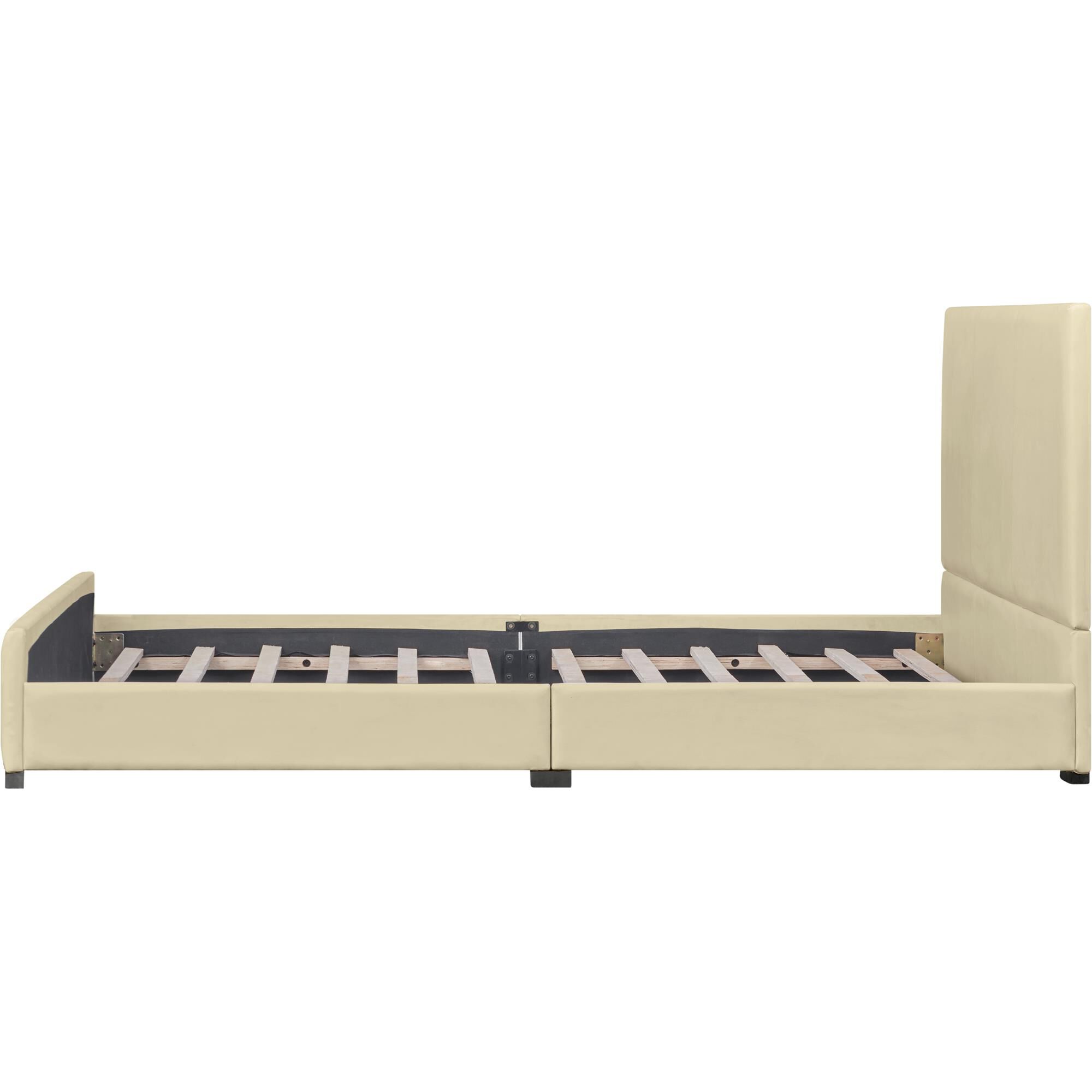 Abbey Platform Bed, Beige, Queen, BEIGE, alternate image number 10
