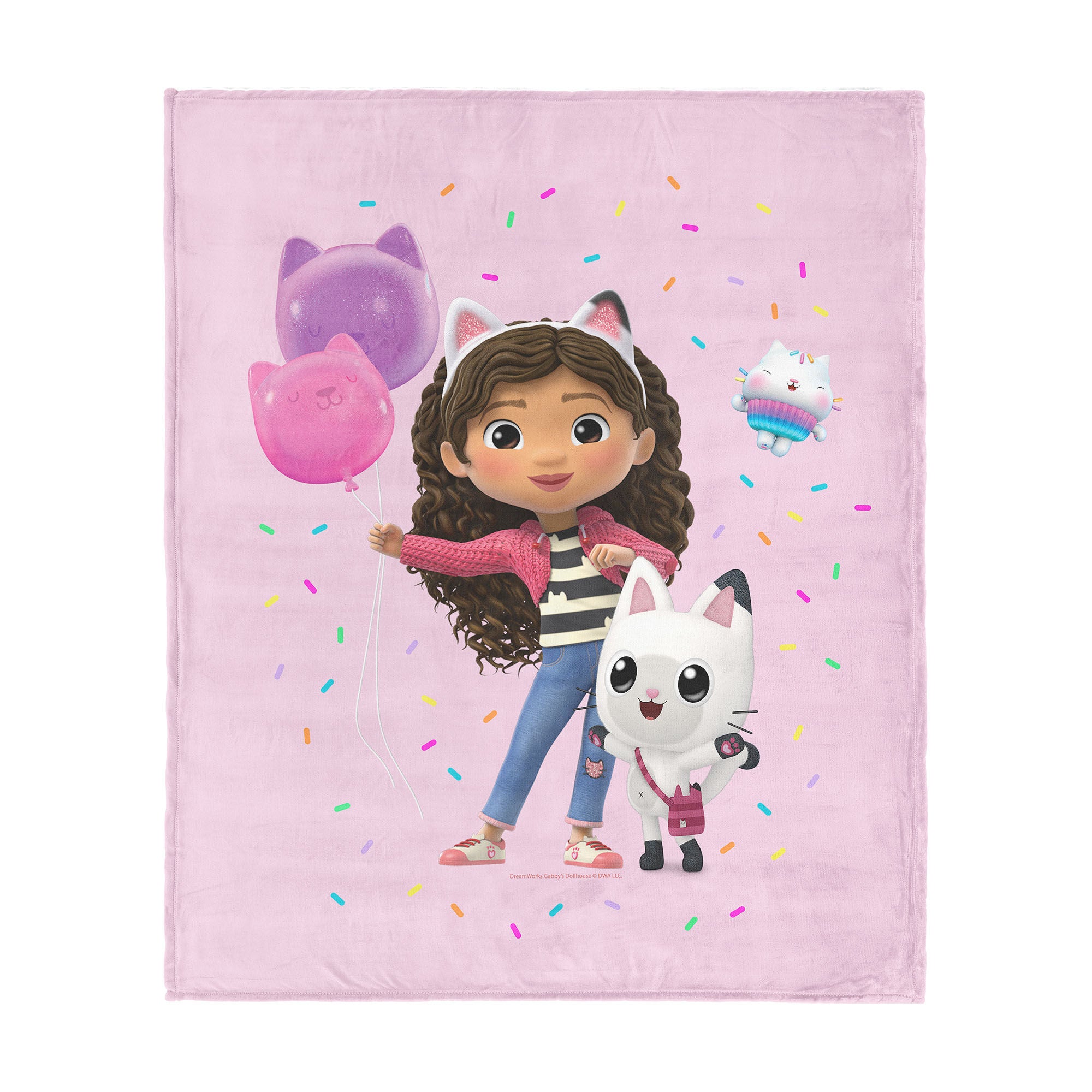 Universal Gabby's Dollhouse Silk Touch Throw Blanket 50x60 inches, PINK PARTY, hi-res image number 0
