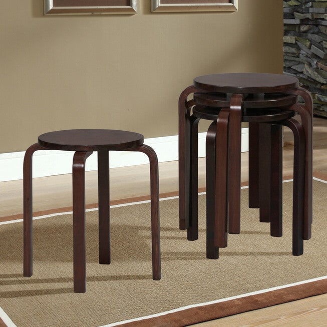17 inches Bentwood Stool, Set of 4, , alternate image number 3