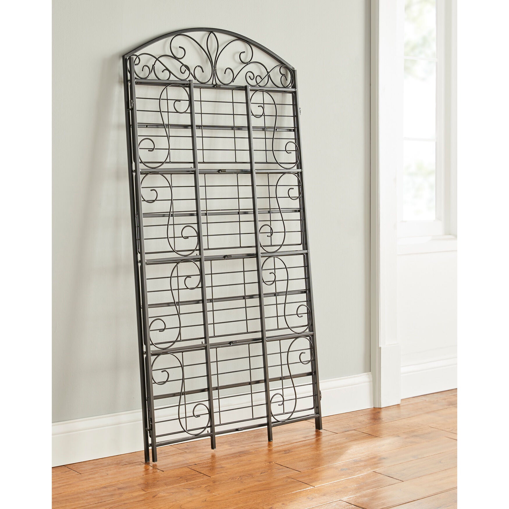 5-Tier Metal Scroll Folding Bookcase, , on-hover image number 1