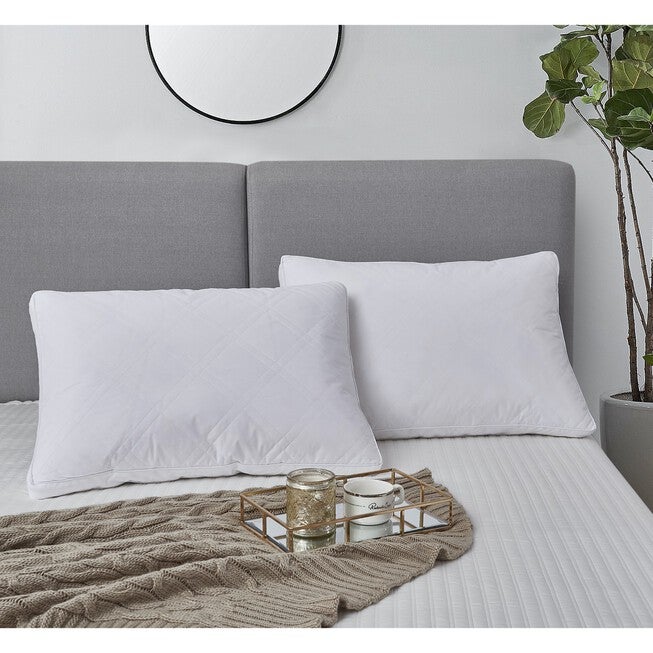 233 Thread Count Cotton Quilted White Goose Feather And Down Pillow (2-pack), WHITE, hi-res image number 0