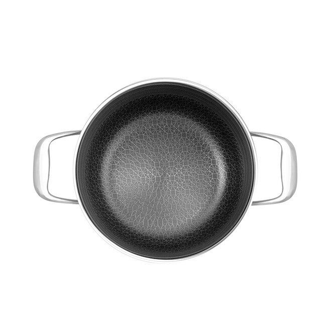LIVWELL DiamondClad™ 6 Quart Hybrid Nonstick Stainless Steel Stock Pot and Lid, Dishwasher Safe, PFOA-free – Silver/Black, SILVER, alternate image number 5