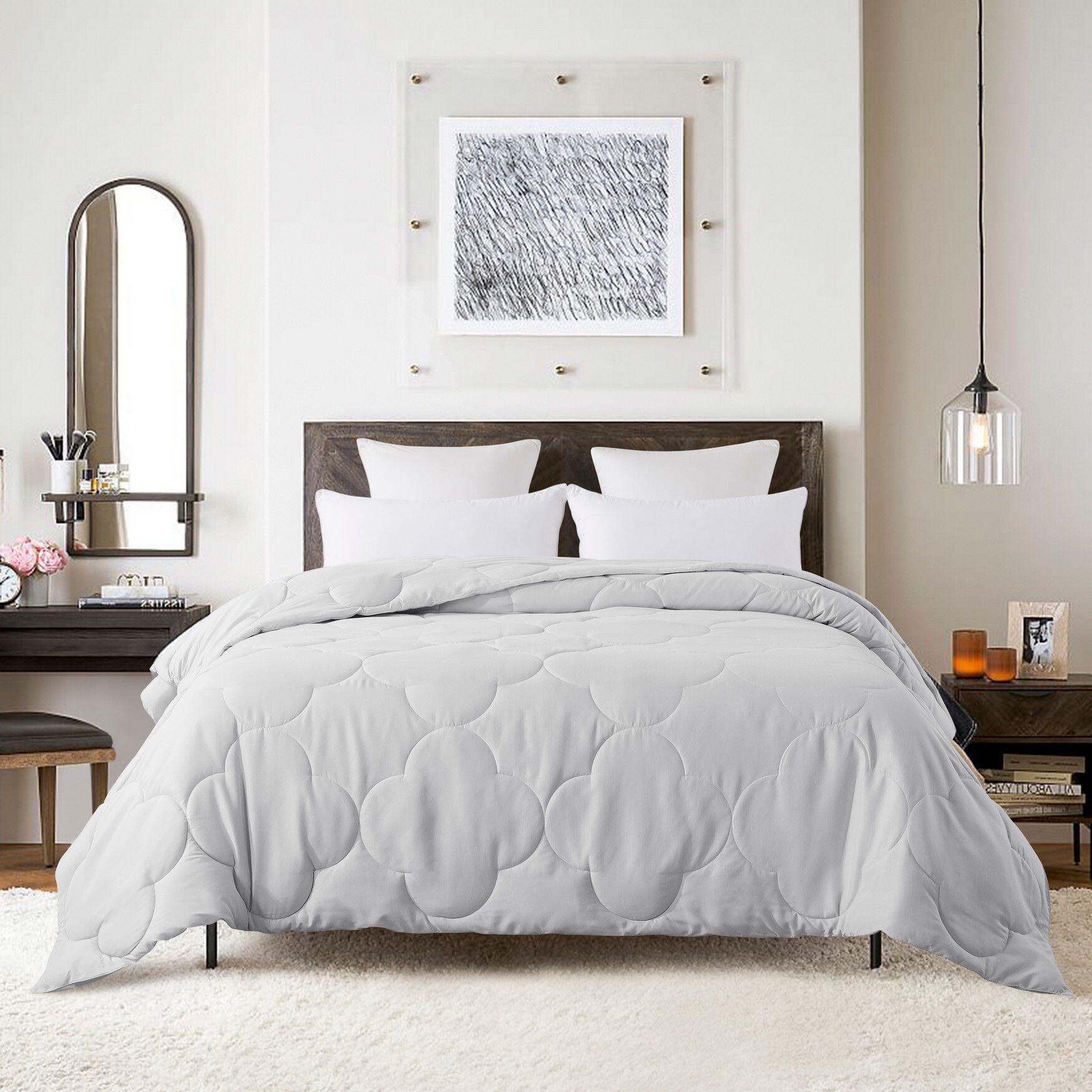Pendant Down Alternative Comforter, GREY, hi-res image number 0