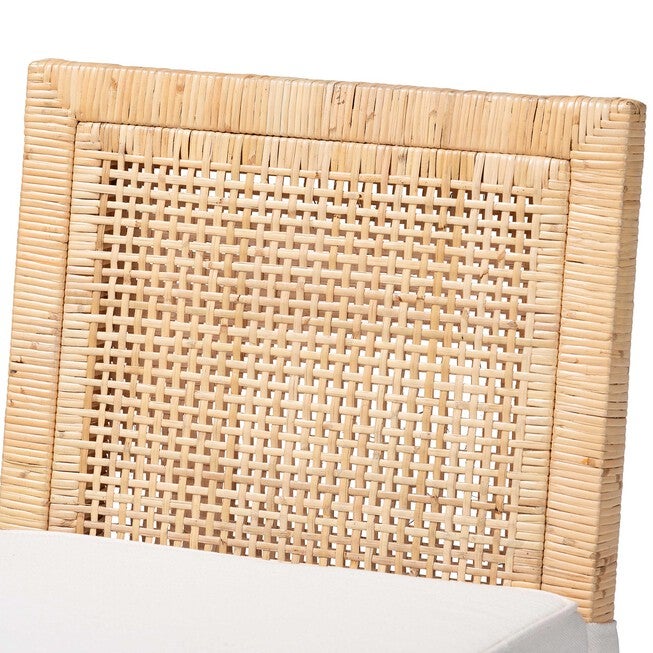 Close-up of rattan weave on Sofia bar stool back