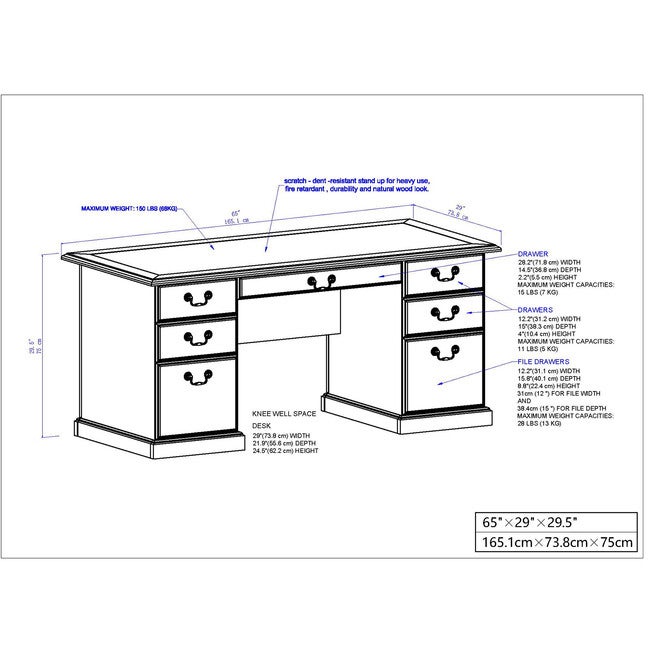 Executive Desk Writing Desk, , alternate image number null