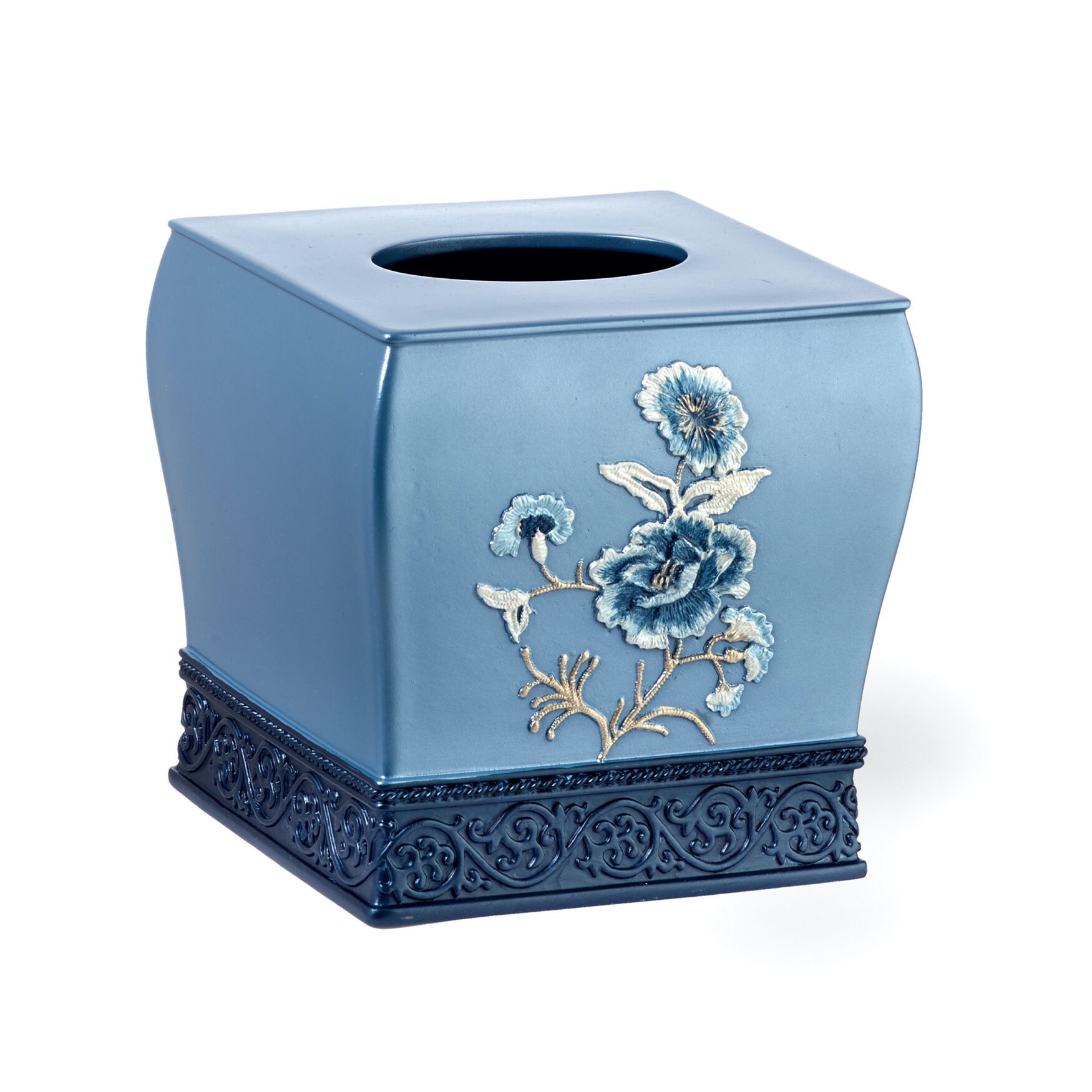 Dublin Rose Tissue Box, BLUE, hi-res image number 0