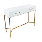 White Glam Metal Console Table, 31 x 47, WHITE, hi-res image number null