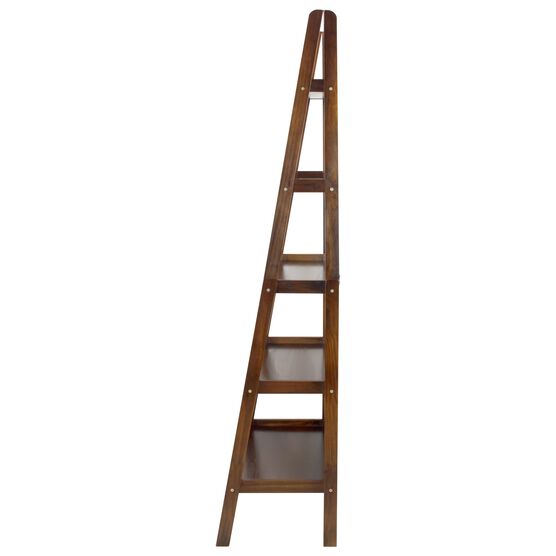 5-Shelf Ladder Bookcase-Warm Brown, , on-hover image number null