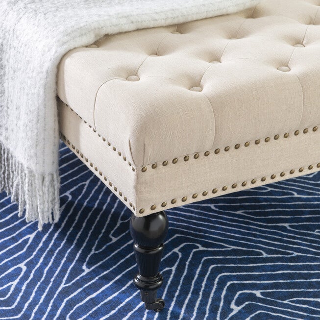 Isabelle Natural Square Tufted Ottoman, , alternate image number 4